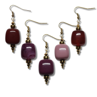 Boucles d'oreilles ice cube violet