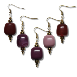 Boucles d'oreilles ice cube violet