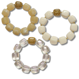 Bracelet Ice cube blanc crème