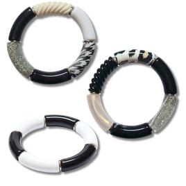 Bracelet Tube noir et blanc