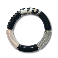 Bracelet Tube noir et blanc