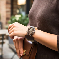 Bracelet palets chocolat léopard