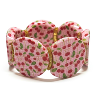 Bracelet palets cerise