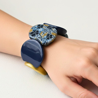 Bracelet palets bleu et doré