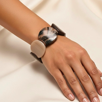 Bracelet palets lune café