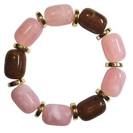 Bracelet cylindresrose chocolat