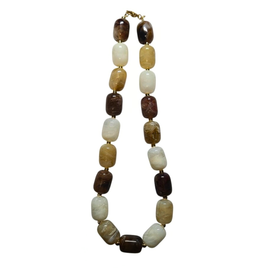 Collier cylindres chocolat