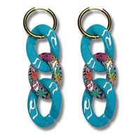 Bracelet Maillons floral bleu