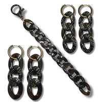 Bracelet Maillons serpentine noir