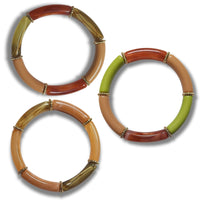 Bracelet Tube 8mm Vert & chocolat