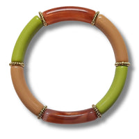 Bracelet Tube 8mm Vert & chocolat