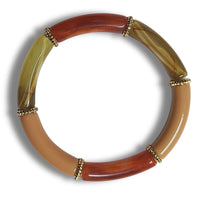 Bracelet Tube 8mm Vert & chocolat