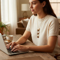 Collier Triade Caramel et nougat marbré