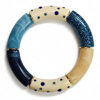Bracelet Tube strass bleu lagoon