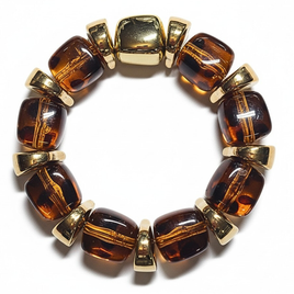 Bracelet Ice cube Doré et caramel