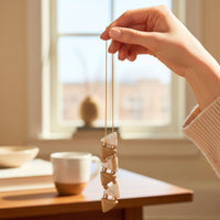 Collier Triade café et nougat marbré