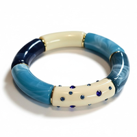 Bracelet Tube strass bleu lagoon