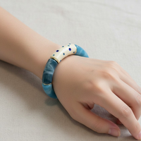 Bracelet Tube strass bleu lagoon