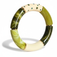 Bracelet Tube strass forêt luxuriante