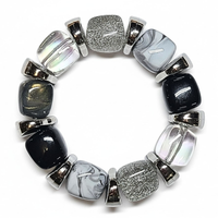 Bracelet Ice cube argent et noir