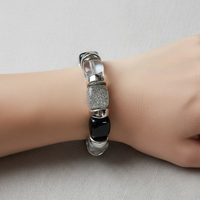 Bracelet Ice cube argent et noir