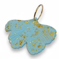 Boucles d'oreilles ginkgo turquoise clair