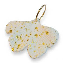 Boucles d'oreilles ginkgo blanc