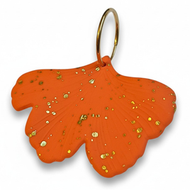 Boucles d'oreilles ginkgo orange