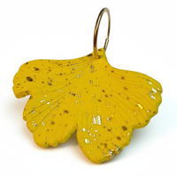 Boucles d'oreilles ginkgo jaune