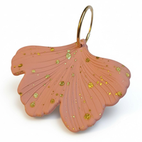 Boucles d'oreilles ginkgo saumon