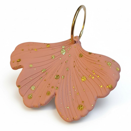 Boucles d'oreilles ginkgo saumon