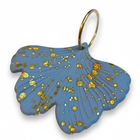 Boucles d'oreilles ginkgo bleu ciel