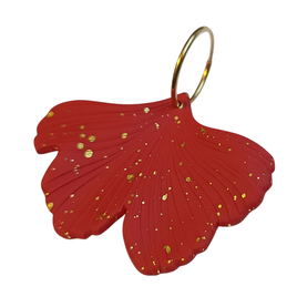 Boucles d'oreilles ginkgo rouge