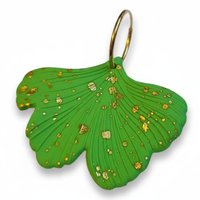 Boucles d'oreilles ginkgo vert