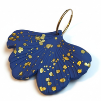 Boucles d'oreilles ginkgo bleu roi