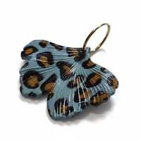 Boucles d'oreilles ginkgo bleu clair