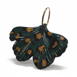Boucles d'oreilles ginkgo vert sapin