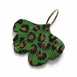 Boucles d'oreilles ginkgo vert