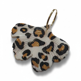 Boucles d'oreilles ginkgo blanc