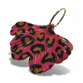Boucles d'oreilles ginkgo fuchsia