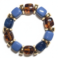 Bracelet Ice cube ambre et marine