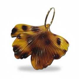 Boucles d'oreilles ginkgo caramel