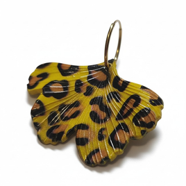 Boucles d'oreilles ginkgo jaune