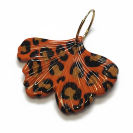 Boucles d'oreilles ginkgo orange