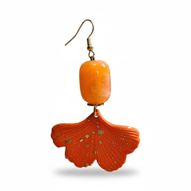 Boucles d'oreilles ginkgo mangue