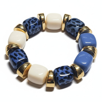 Bracelet Ice cube Ivoire et marine