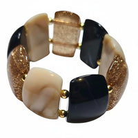 Bracelet Lingotin noir et crème