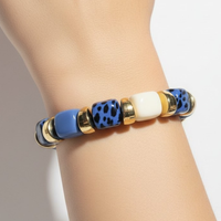 Bracelet Ice cube Ivoire et marine