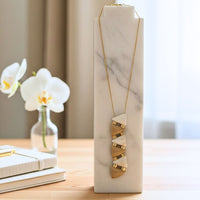 Collier Triade café et nougat marbré