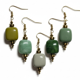 Boucles d'oreilles ice cube vert